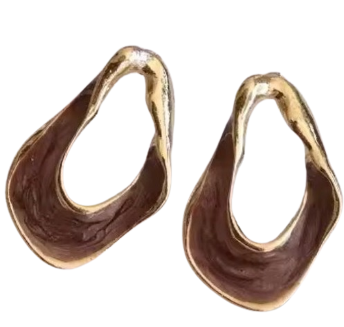 Aretes nacarados café